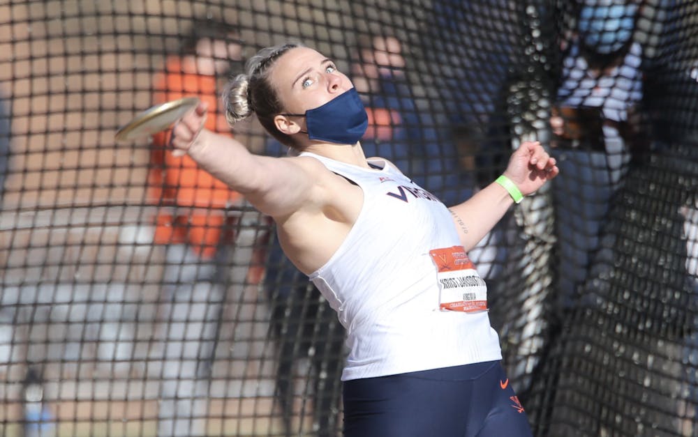 The Cavalier women swept the throws with victories by junior Thelma Kristjansdottir in the discus, senior Eva Mustafic in the hammer throw and freshman Maria Deaviz in the shot put.