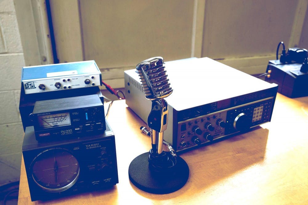 The Amateur Radio Club uses their equipment to extend their transmissions to space and emergency situations.
