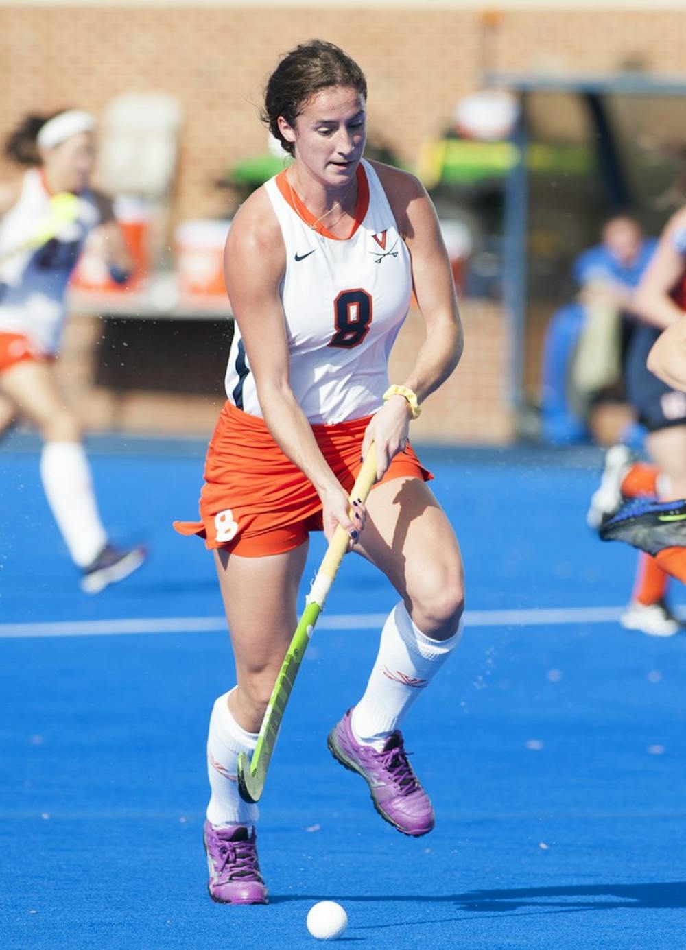 Sophomore midfielder Tara Vittese, Virginia's leading scorer, converted a penalty stroke four minutes into overtime to give the Cavaliers a 3-2 win against Delaware in October.