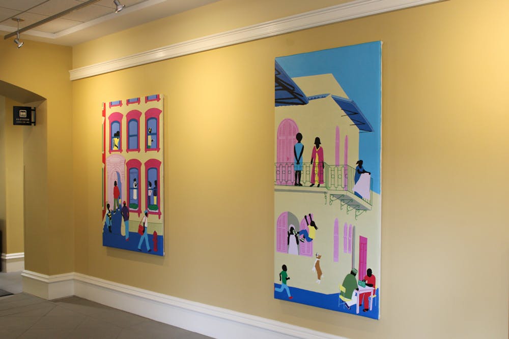 According to Dorothy Kelly, Lecturer of Personal Finance and member of the McIntire Art Committee – the group responsible for the selection of exhibits for this gallery – Njoku’s distinct, eye-catching style was one of the reasons her work was chosen to be displayed.